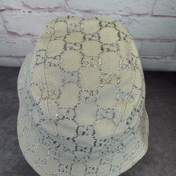 Gucci GUCCI Canvas Lame GG Monogram Bucket Hat M Silver - Picture 4 of 10